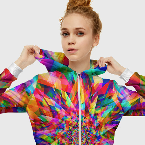 Женская толстовка 3D на молнии Tie dye - фото 5