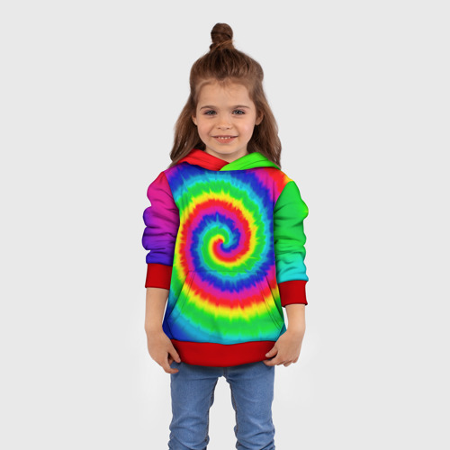 Детская толстовка 3D Tie dye, цвет красный - фото 4