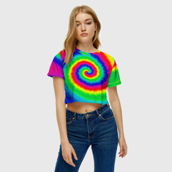 Женская футболка Crop-top 3D Tie dye - фото 2