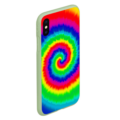 Чехол для iPhone XS Max матовый Tie dye, цвет салатовый - фото 3