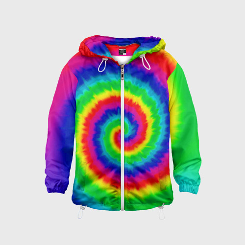 Детская ветровка 3D Tie dye, цвет белый