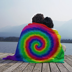 Плед с принтом Tie dye для любого человека, вид спереди №2. Цвет основы: 3d (велсофт)