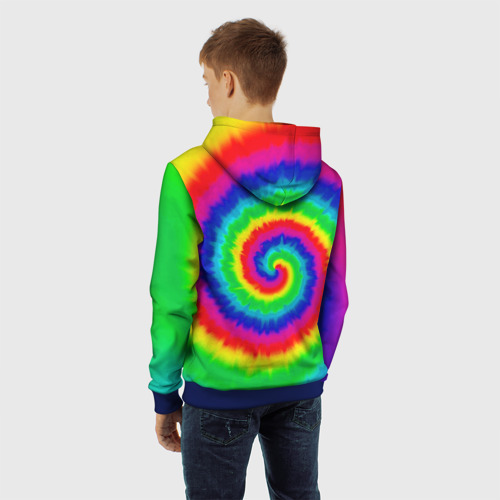 Детская толстовка 3D Tie dye, цвет синий - фото 7