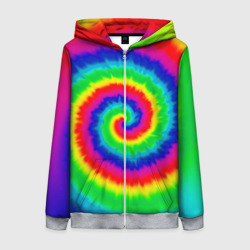 Женская толстовка 3D на молнии Tie dye