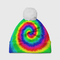 Шапка 3D c помпоном Tie dye