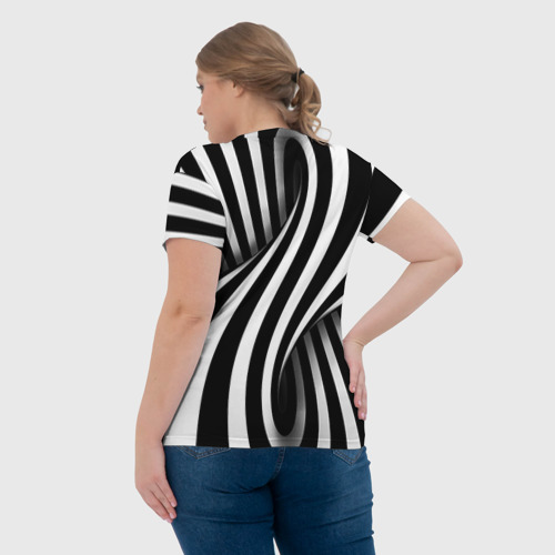 Женская футболка 3D с принтом Оптические иллюзии, вид сзади #2