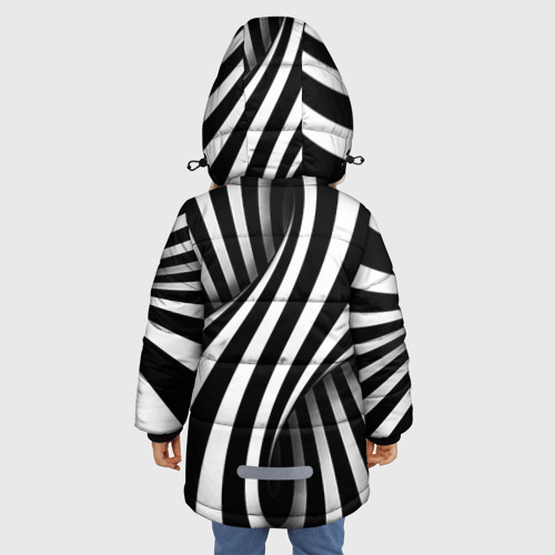 Зимняя куртка для девочек 3D Оптические иллюзии, цвет черный - фото 4