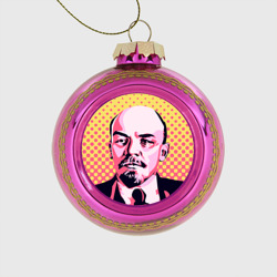 Стеклянный ёлочный шар Поп-арт. Ленин
