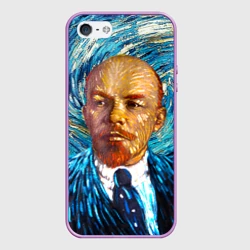 Чехол для iPhone 5/5S матовый Ленин по мотивам Ван Гога