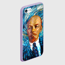 Чехол для iPhone 5/5S матовый Ленин по мотивам Ван Гога - фото 2
