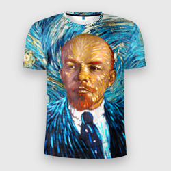 Мужская футболка 3D Slim Ленин по мотивам Ван Гога
