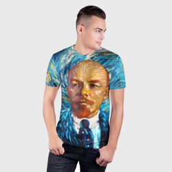 Мужская футболка 3D Slim Ленин по мотивам Ван Гога - фото 2