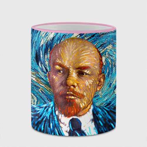 Кружка с полной запечаткой Ленин по мотивам Ван Гога, цвет Кант розовый - фото 4