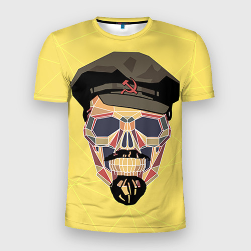 Мужская футболка 3D Slim Полигональный череп Ленина, цвет 3D печать