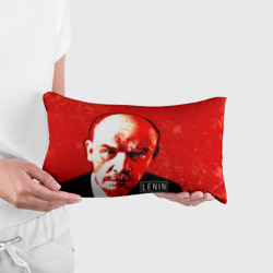 Подушка с принтом Ленин для любого человека, вид спереди №2. Цвет основы: белый