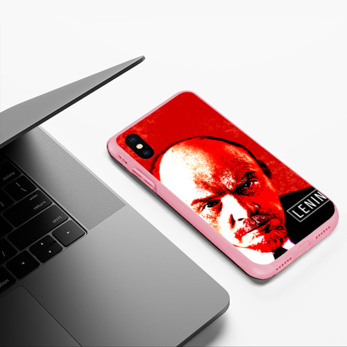 Чехол для iPhone XS Max матовый Ленин, цвет баблгам - фото 5