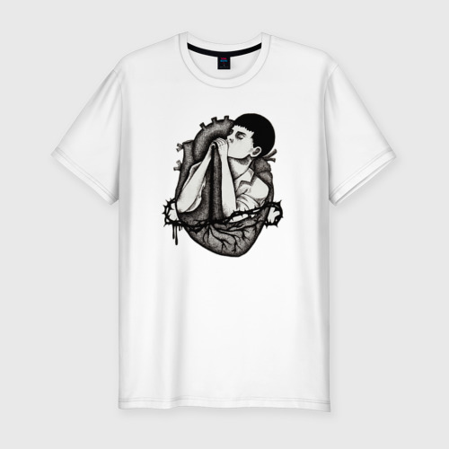 Мужская футболка хлопок Slim Ian Curtis (Joy Division), цвет белый