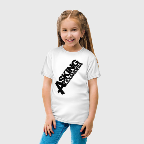 Детская футболка хлопок Asking Alexandria Logo, цвет белый - фото 5
