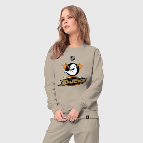 Женский костюм хлопок Anaheim Ducks Black, цвет миндальный - фото 5