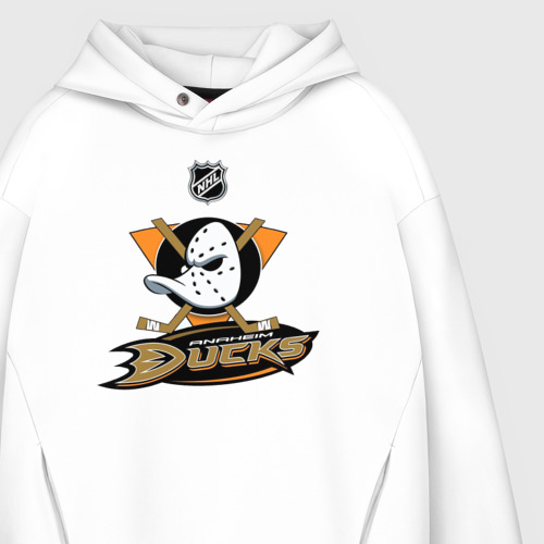 Мужское худи Oversize хлопок Anaheim Ducks Black, цвет белый - фото 4