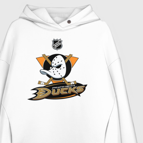 Женское худи Oversize хлопок Anaheim Ducks Black - фото 3