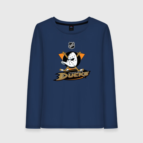 Женский лонгслив хлопок Anaheim Ducks Black, цвет темно-синий