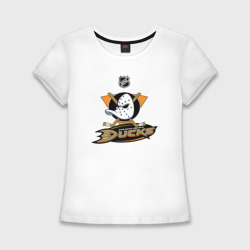 Женская футболка хлопок Slim Anaheim Ducks Black