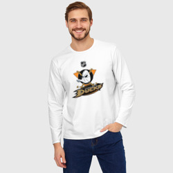 Мужской лонгслив oversize хлопок Anaheim Ducks Black - фото 2