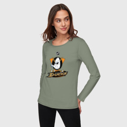 Женский лонгслив хлопок Anaheim Ducks Black - фото 2