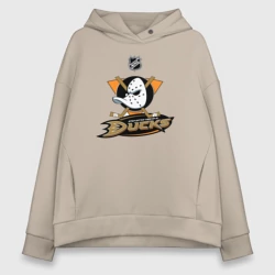 Женское худи Oversize хлопок Anaheim Ducks Black