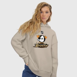 Женское худи Oversize хлопок Anaheim Ducks Black - фото 2