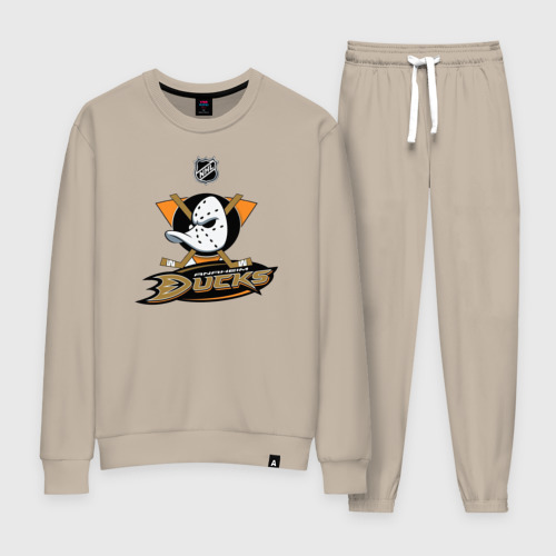 Женский костюм хлопок Anaheim Ducks Black, цвет миндальный