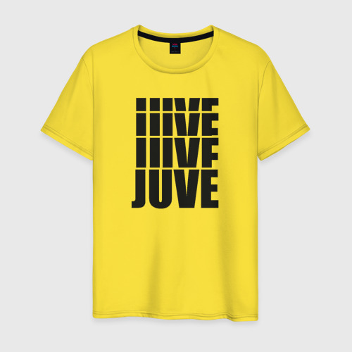 Мужская футболка хлопок Juve black, цвет желтый