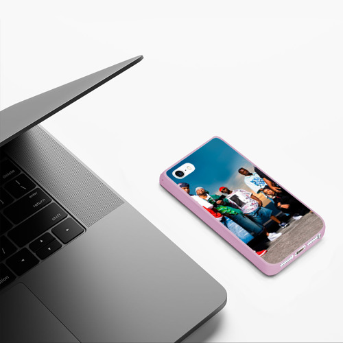 Чехол для iPhone 5/5S матовый Wu-Tang Clan, цвет розовый - фото 5