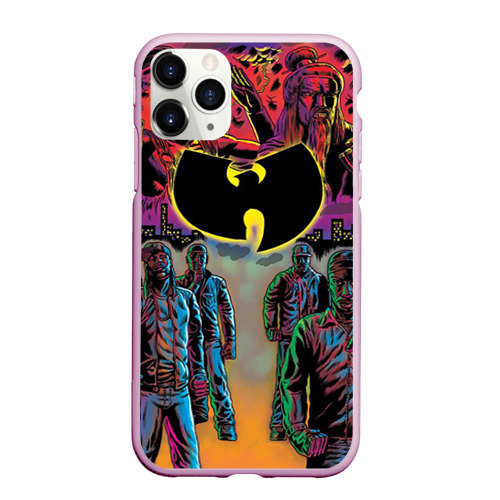 Чехол для iPhone 11 Pro Max матовый Wu tang clan, цвет розовый