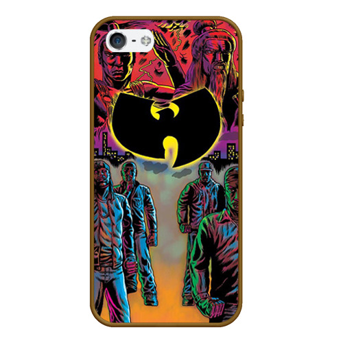 Чехол для iPhone 5/5S матовый Wu tang clan, цвет коричневый