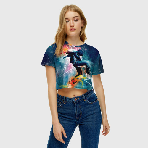 Женская футболка Crop-top 3D Hip hop, цвет 3D печать - фото 4