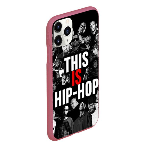 Чехол для iPhone 11 Pro Max матовый Hip hop, цвет малиновый - фото 3