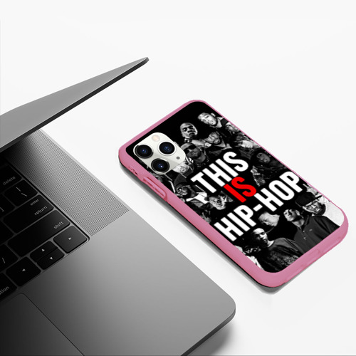 Чехол для iPhone 11 Pro Max матовый Hip hop, цвет малиновый - фото 5