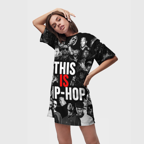 Платье-футболка 3D Hip hop, цвет 3D печать - фото 3