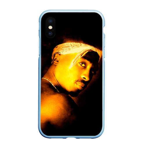 Чехол для iPhone XS Max матовый 2pac, цвет голубой