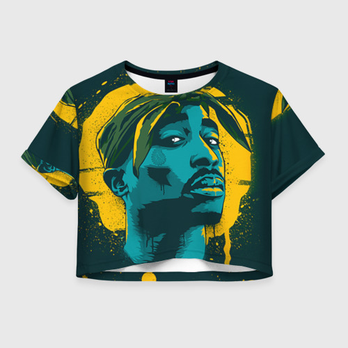 Женская футболка Crop-top 3D 2pac, цвет 3D печать