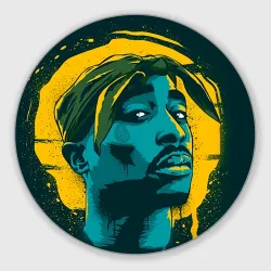 Круглый коврик для мышки 2pac