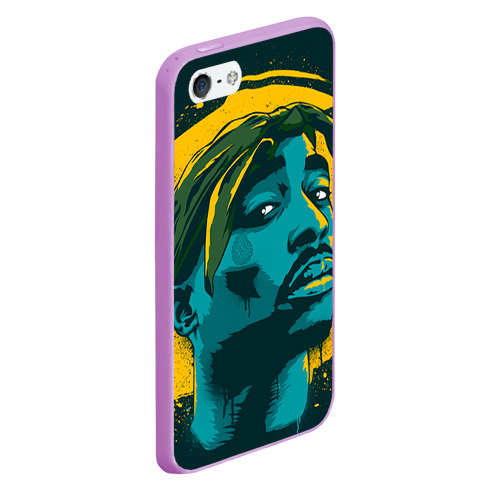 Чехол для iPhone 5/5S матовый 2pac, цвет сиреневый - фото 3