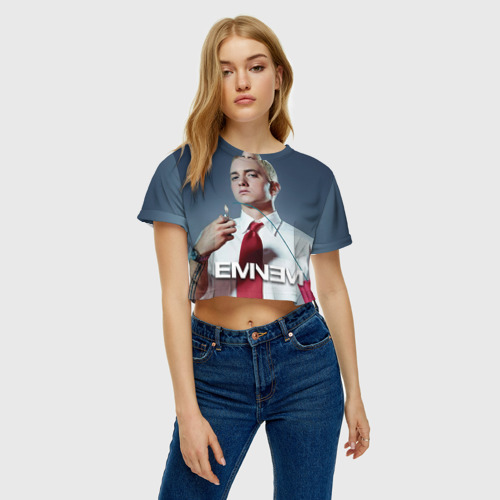 Женская футболка Crop-top 3D Eminem - фото 4