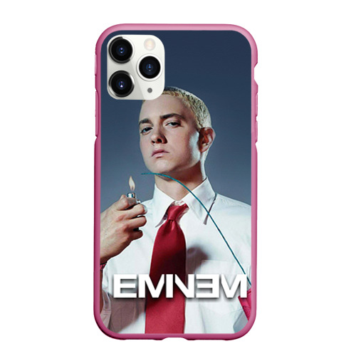 Чехол для iPhone 11 Pro Max матовый Eminem, цвет малиновый