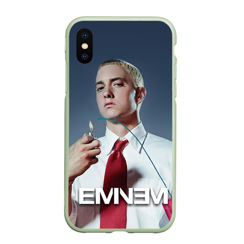 Чехол для iPhone XS Max матовый Eminem, цвет салатовый