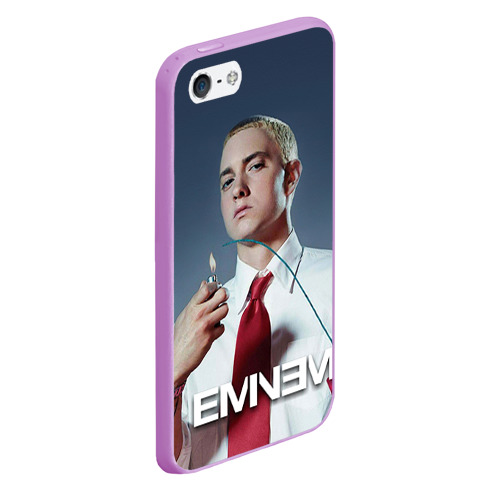 Чехол для iPhone 5/5S матовый Eminem, цвет сиреневый - фото 3