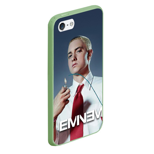 Чехол для iPhone 5/5S матовый Eminem, цвет салатовый - фото 3