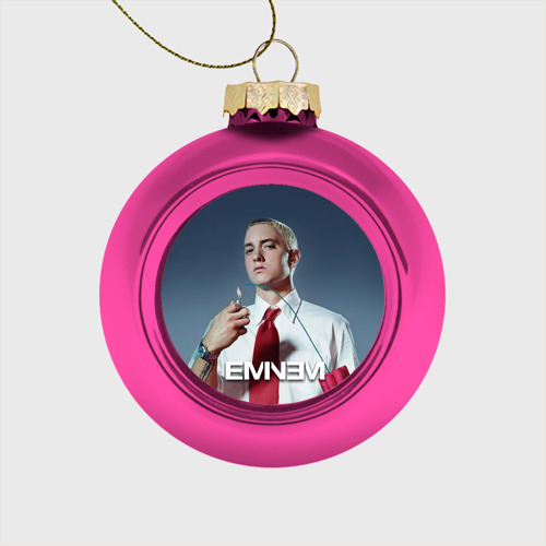Стеклянный ёлочный шар Eminem, цвет розовый